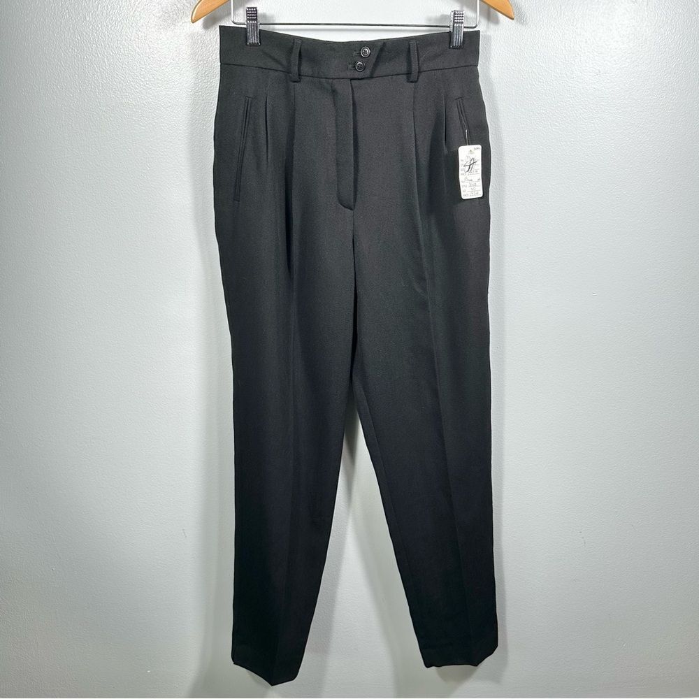 Mondi Vintage Black Pleated Wool Blend Dress Pants NWT Size European 40/US 10
